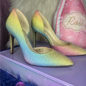 Jessica Simpson Rainbow Embellished Heels